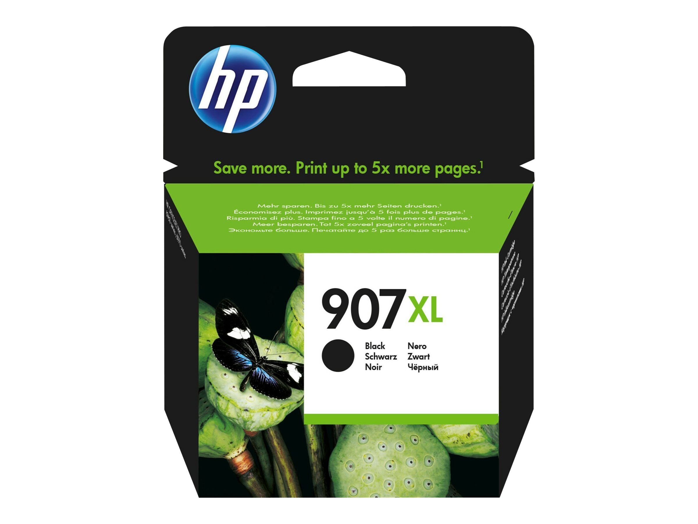 HP 907XL sort blækpatron emballage.