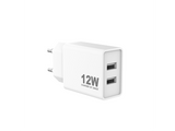 Sinox 230V 2xUSB-A oplader 12W Hvid