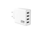 Sinox 230V 4xUSB-A oplader 25W Hvid