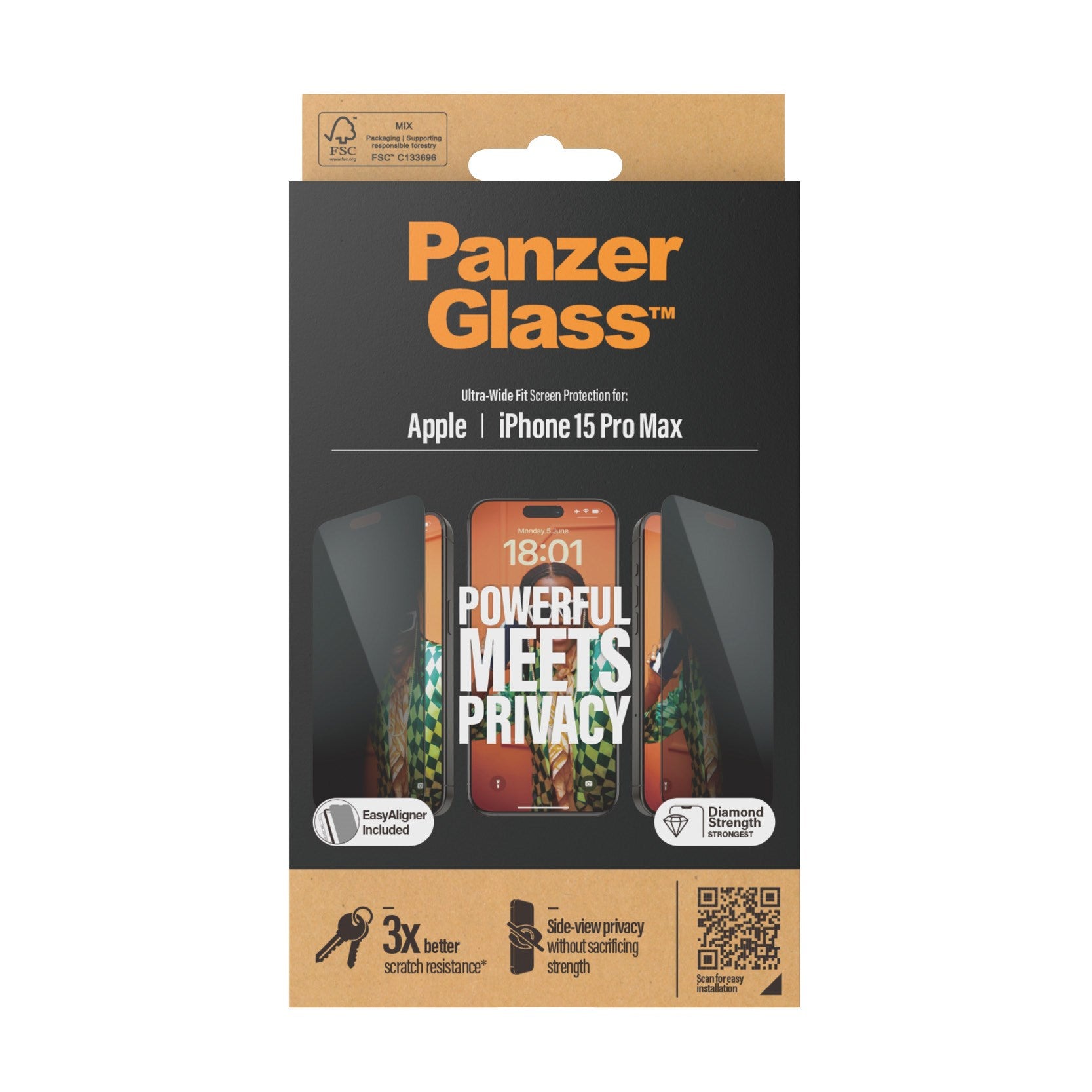 PanzerGlass™ iPhone 15 Pro Max UWF Privacy