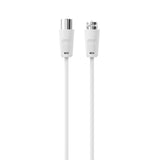 Sinox antennekabel m/Coax og F-stik - Hvid