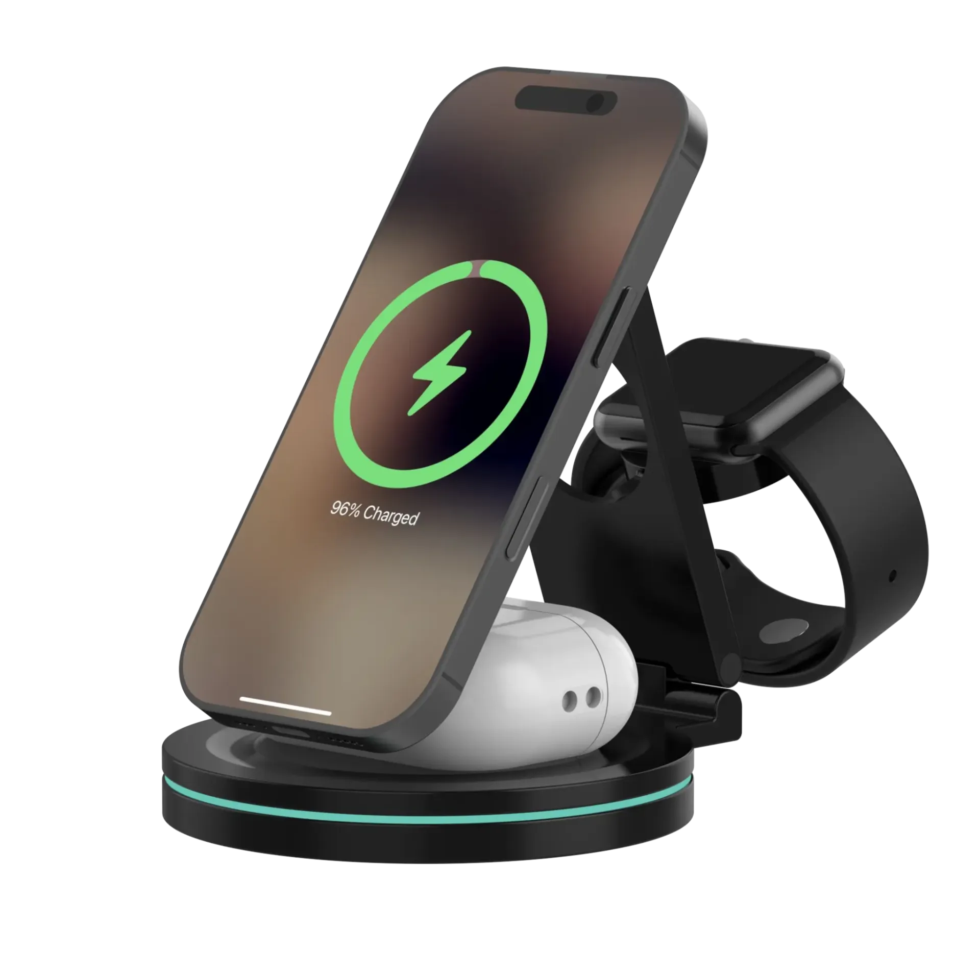 Sinox PRO 3-i-1 trådløs 15W opladerstander