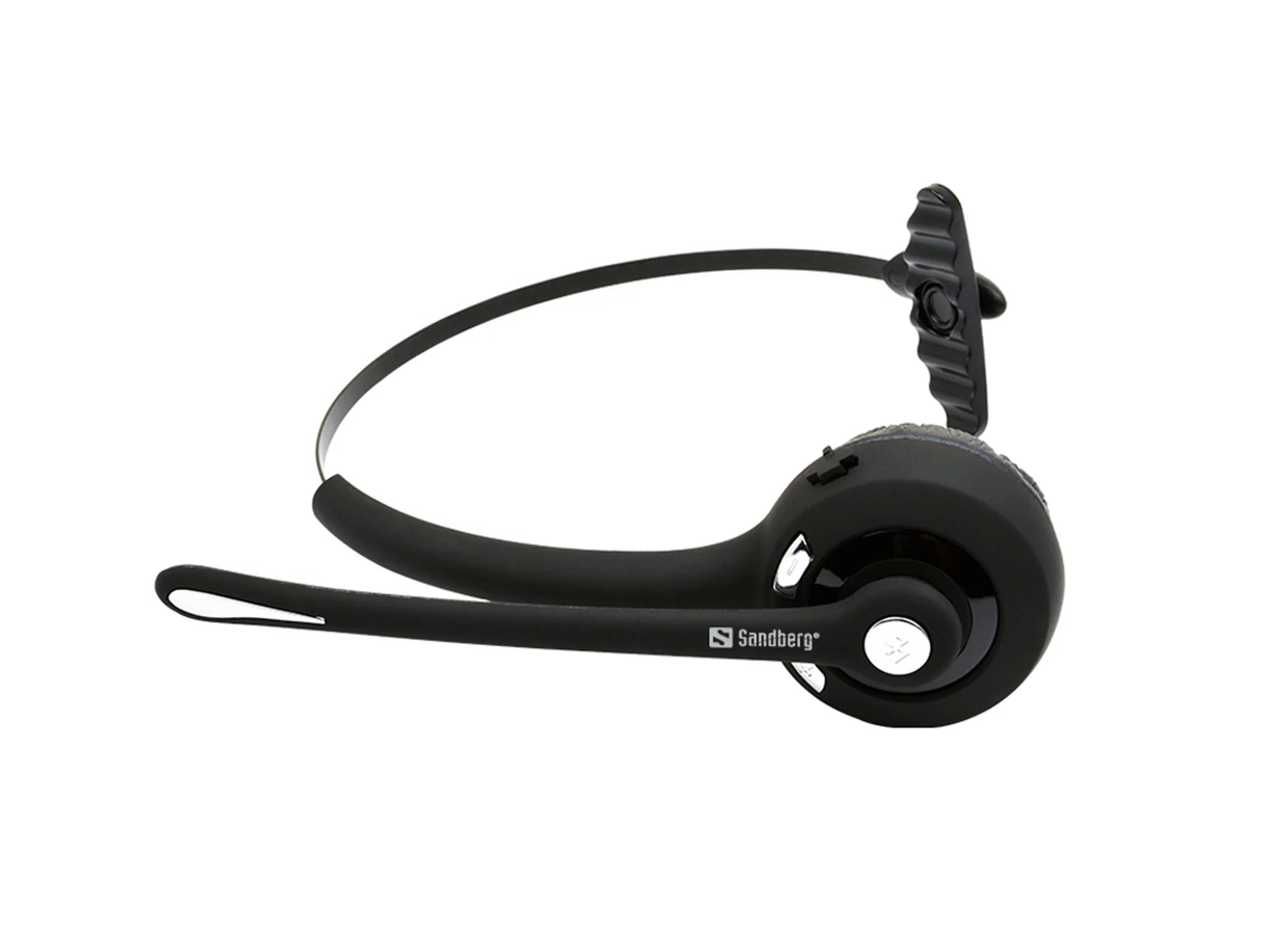 Sort headset med mikrofon.