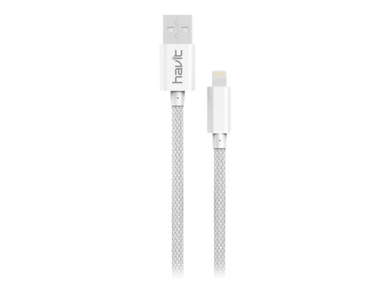 Havit Lightning cable sleeved - White