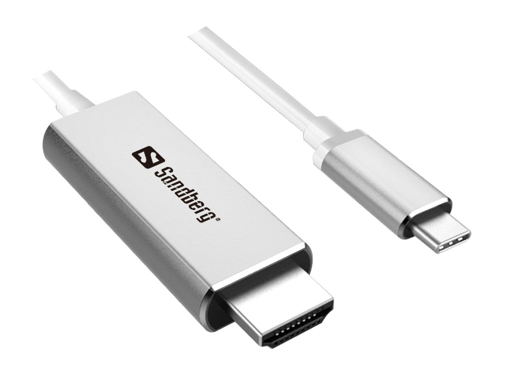 Sandberg USB-C til HDMI Kabel, Sølv (2m)