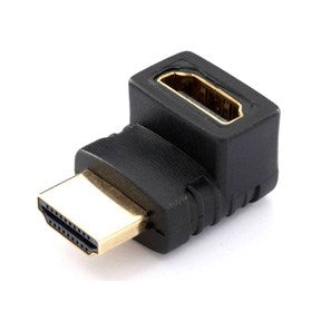 HDMI-vinkeladapter i sort.