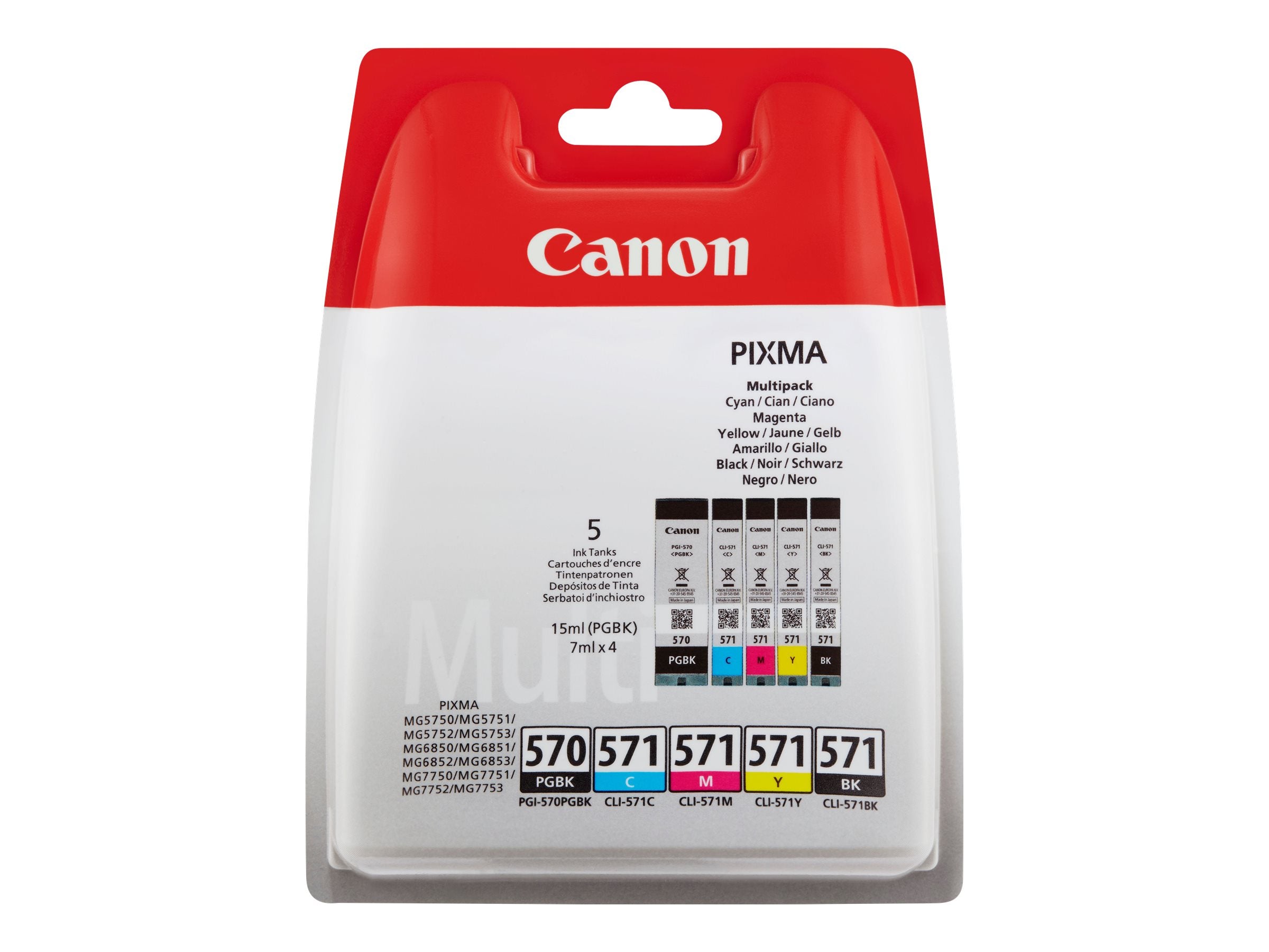 Canon PGI 570/CLI-571 PGBK/BK/ Multi Pack (Sort, Gul, Cyan & Magenta)