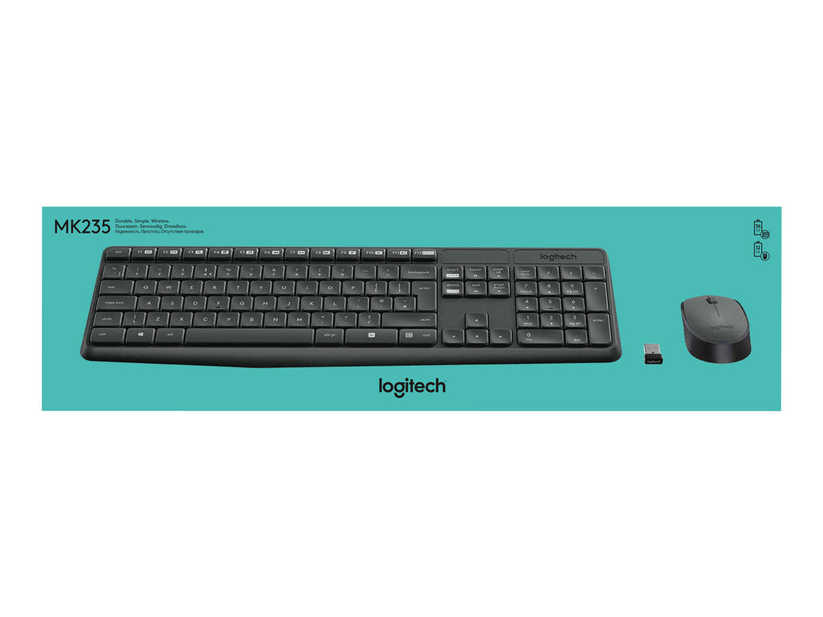 Logitech MK235 Tastatur og mus-sæt, Trådløs